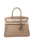 Birkin 30 Ostrich Gris T Palladium Hardware □P