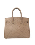 Birkin 30 Ostrich Gris T Palladium Hardware □P