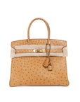 Birkin 30 Ostrich Naturel Gold Hardware □R