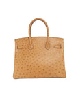 Birkin 30 Ostrich Naturel Gold Hardware □R