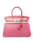 Birkin 30 Ostrich Rose Tyrien Palladium Hardware □M