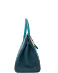 Birkin 30 Ostrich Touch Palladium Hardware Cobalt (Ostrich) - Colvert (Clemence) - Turquoise (Swift) □R