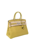 Birkin 30 Ostrich Vert Anis Palladium Hardware □J