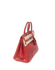 Birkin 25 Rouge Vif Lizard Ruthenium Hardware □J