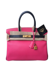 Birkin 30 Special Order Rose Tyrien / Noir Gold Hardware □Q