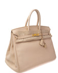 Birkin 35 Beige Gold Hardware Clemence □E