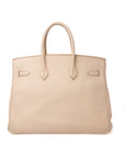 Birkin 35 Beige Gold Hardware Clemence □E