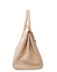 Birkin 35 Beige Gold Hardware Clemence □E