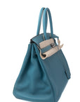 Birkin 35 Bleu Jean Palladium Hardware Togo □J