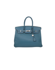 Birkin 35 Bleu Jean Palladium Hardware Epsom