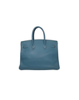 Birkin 35 Bleu Jean Palladium Hardware Epsom