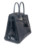 Birkin 35 Bleu Saphir Porosus Palladium Hardware □O