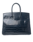 Birkin 35 Bleu Saphir Porosus Palladium Hardware □O