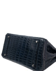 Birkin 35 Bleu Saphir Porosus Palladium Hardware □O