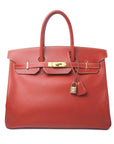 Birkin 35 Brique Gold Hardware Box Leather □B
