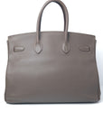 Birkin 35 Etain / Bleu Thalassa interior Palladium Hardware Epsom (Candy Collection) □O