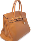 Birkin 35 Naturel Sable (identical to Gold) Gold Hardware Ardennes □B