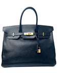 Birkin 35 Noir Gold Hardware Ardennes □C