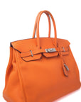 Birkin 35 Orange Palladium Hardware □H