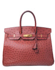 Birkin 35 Ostrich Rouge H Gold Hardware