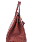 Birkin 35 Ostrich Rouge H Gold Hardware