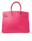 Birkin 35 Rose Tyrien Palladium Hardware Epsom □O