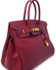 Birkin 35 Rouge H Gold Hardware Epsom □C