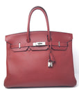 Birkin 35 Rouge H Palladium Hardware Buffalo □F