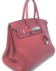 Birkin 35 Rouge H Palladium Hardware Buffalo □F