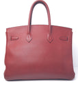 Birkin 35 Rouge H Palladium Hardware Buffalo □F