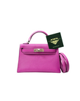 Mini Kelly 20 Rose Pourpre Palladium Hardware Chevre D