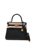 Kelly 25 Noir Gold Hardware Togo