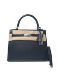 Kelly 25 Noir (Black) Palladium Hardware Tadelakt A