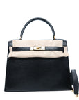 Kelly 28 Lizard Noir Gold Hardware