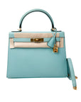 Kelly 28 Bleu Atoll (Tiffany Blue) Gold Hardware Epsom T