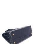 Kelly 28 Croco Noir Gold Hardware 〇L