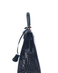 Kelly 28 Croco Noir Gold Hardware 〇L