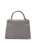 Kelly 28 Gris M Gold Hardware Epsom
