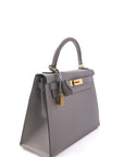 Kelly 28 Gris M Gold Hardware Epsom