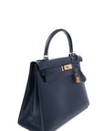 Kelly 28 Navy (Almost Black) Gold Hardware Box