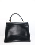 Kelly 28 Noir Gold Hardware Box Leather