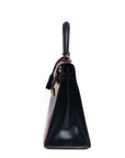 Kelly 28 Tricolor Navy / Rouge H / Rouge Vit Gold Hardware Box