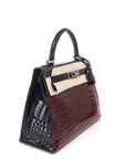Kelly 28 Croco Rouge H / Vert / Noir with Ruthenium Hardware □M