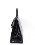 Kelly 28 Croco Rouge H / Vert / Noir with Ruthenium Hardware □M