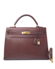 Kelly 32 Chocolat Gold Hardware Epsom 〇U