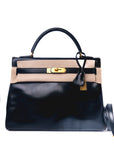 Kelly 32 Noir Gold Hardware Box 〇U