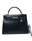 Kelly 32 Noir Gold Hardware Box □C