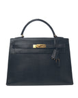 Kelly 32 Lizard Noir Gold Hardware 〇R