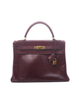 Kelly 32 Rouge H Gold Hardware Box Leather