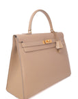 Kelly 35 Beige Gold Hardware Box 〇P